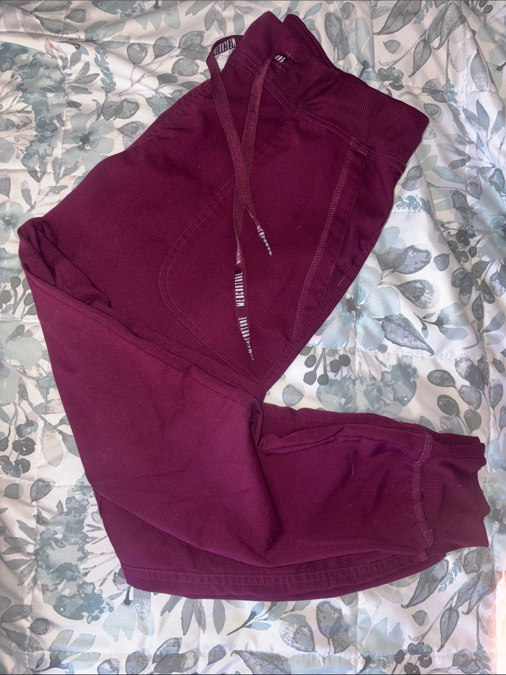 Med Couture Wine Women's Jogger Scrubs pants Touch style Med Petite